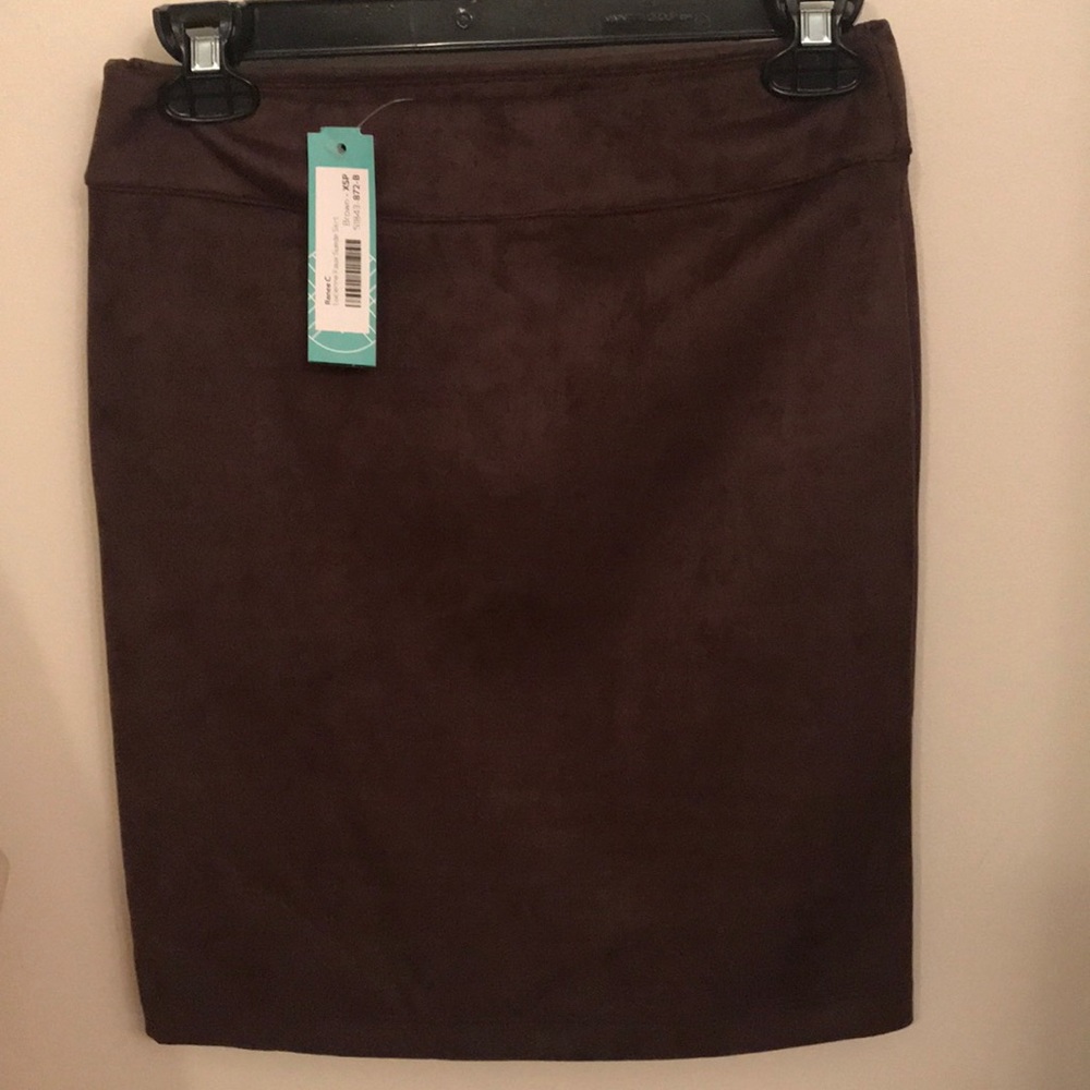 Brown suede skirt